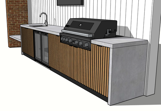 Albury Outdoor Kitchen Installation – 5.4m of Custom GFRC Polished Concrete Perfection