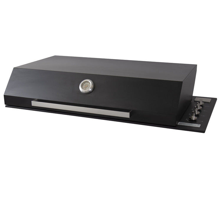 Artusi Matte Black 4 Burner Built-In BBQ with Roasting Hood