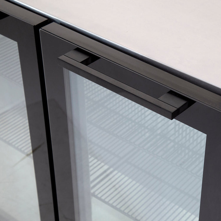 Gasmate Premium 2-Door 187L Glass Door Bar Fridge with Aluminium Interior