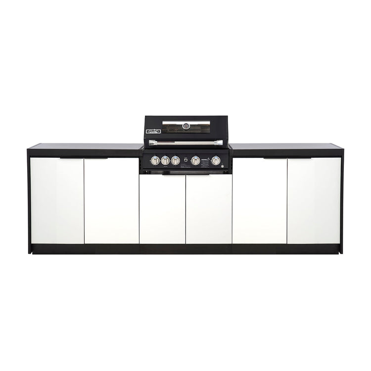 Cabinex Smart 4-Burner Black BBQ Kitchen Package with Concrete Benchtop - Large Size