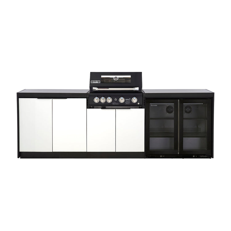 Cabinex Smart 4-Burner Black BBQ Kitchen Package with Concrete Benchtop - Large Size