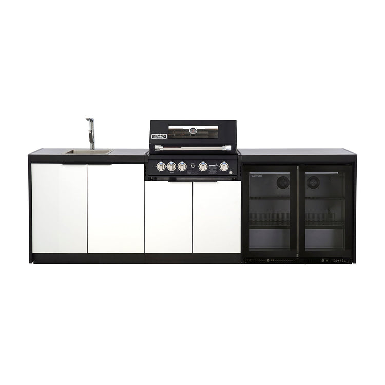 Cabinex Smart 4-Burner Black BBQ Kitchen Package with Concrete Benchtop - Large Size