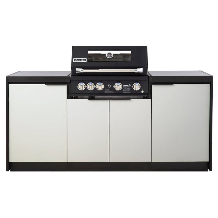 Cabinex Smart 4-Burner Black BBQ Kitchen Package with Concrete Benchtop - Small Size