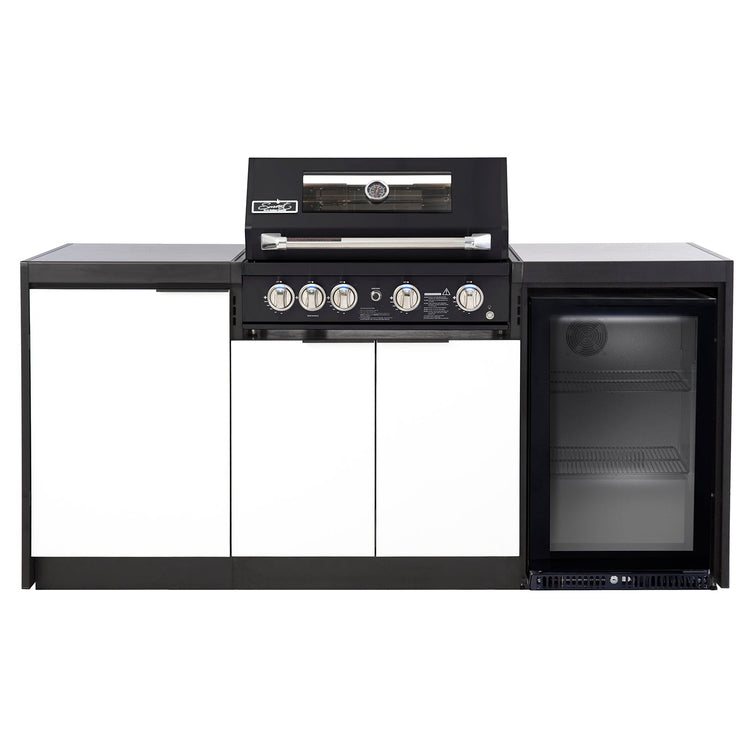 Cabinex Smart 4-Burner Black BBQ Kitchen Package with Concrete Benchtop - Small Size