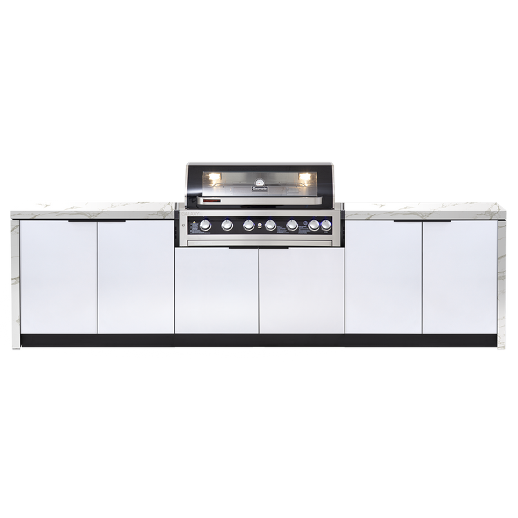 Cabinex Galaxy Black (Classic) 6 Burner Outdoor Kitchen Package with Custom Concrete Benchtop