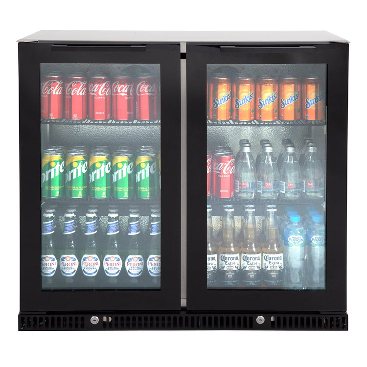 Gasmate Premium 2-Door 187L Glass Door Bar Fridge with Aluminium Interior