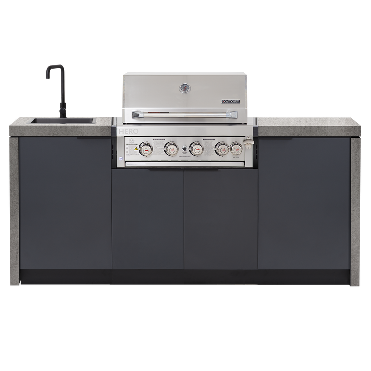 Cabinex Hero 4-Burner Kitchen Package with Custom Concrete Benchtop