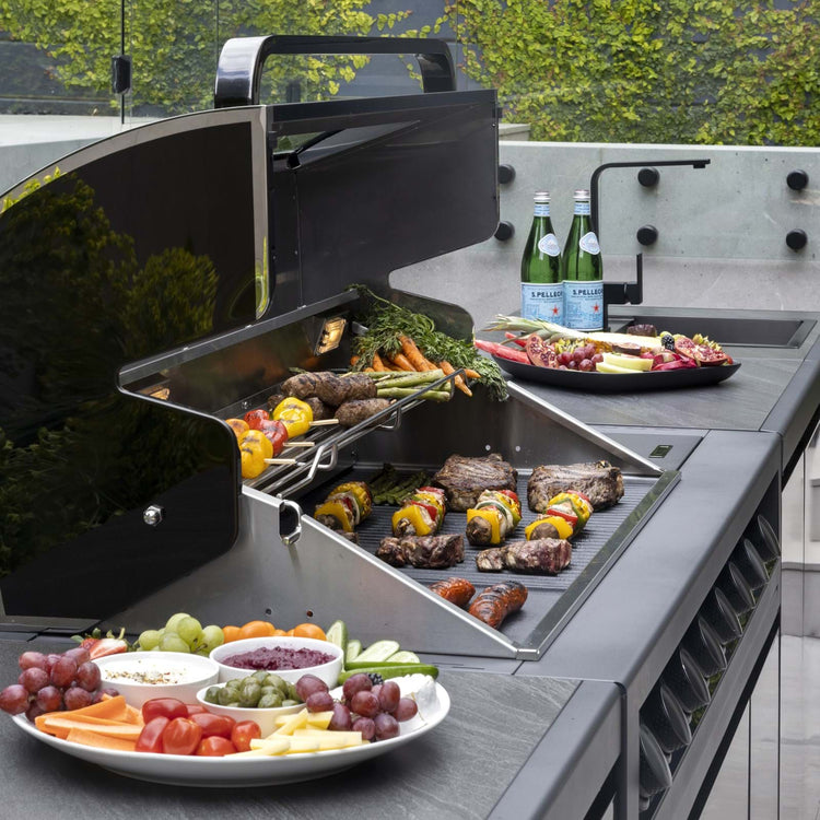 Gasmate Nova Graphite 6 Burner Built-In BBQ with Side Burner (MK2)