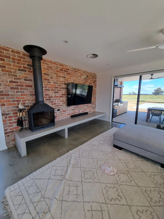 Indoor fireplace to Outdoor kitchen