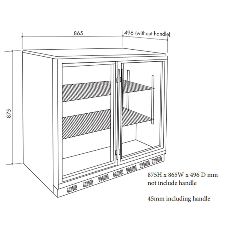 Artusi 190L Double Door Outdoor Beverage Centre AOF2B