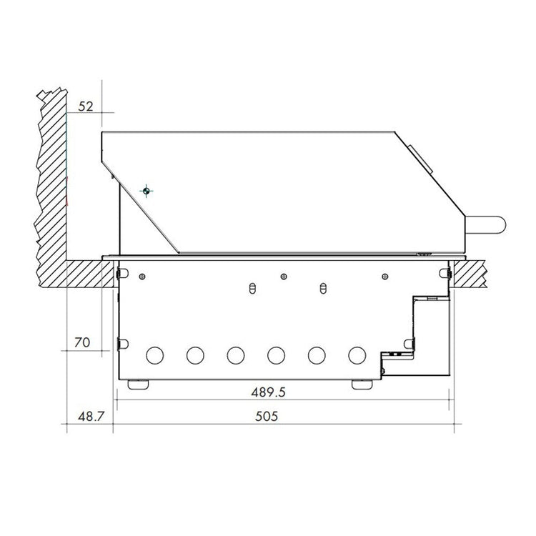 Artusi Gloss Black 4 Burner Built-in BBQ with Roasting Hood