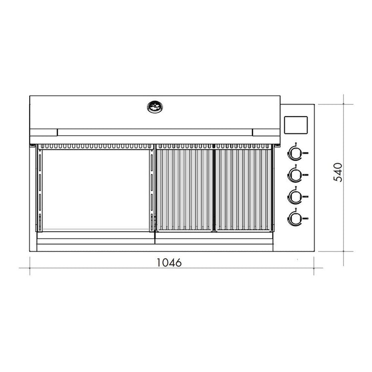 Artusi Gloss Black 4 Burner Built-in BBQ with Roasting Hood