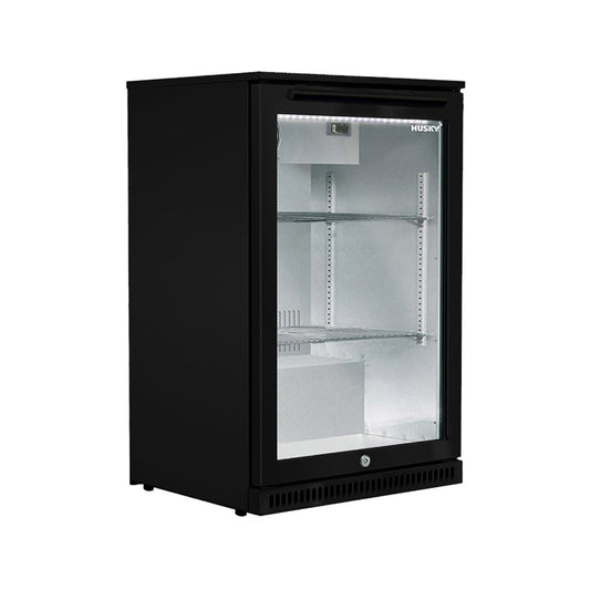 Husky 1-Door 118L Black Glass Door Alfresco Bar Fridge