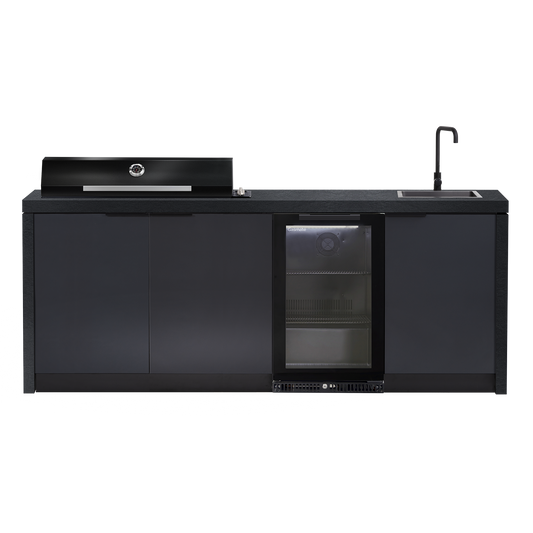 Cabinex Minimal Outdoor Kitchen with Gloss Black Artusi BBQ