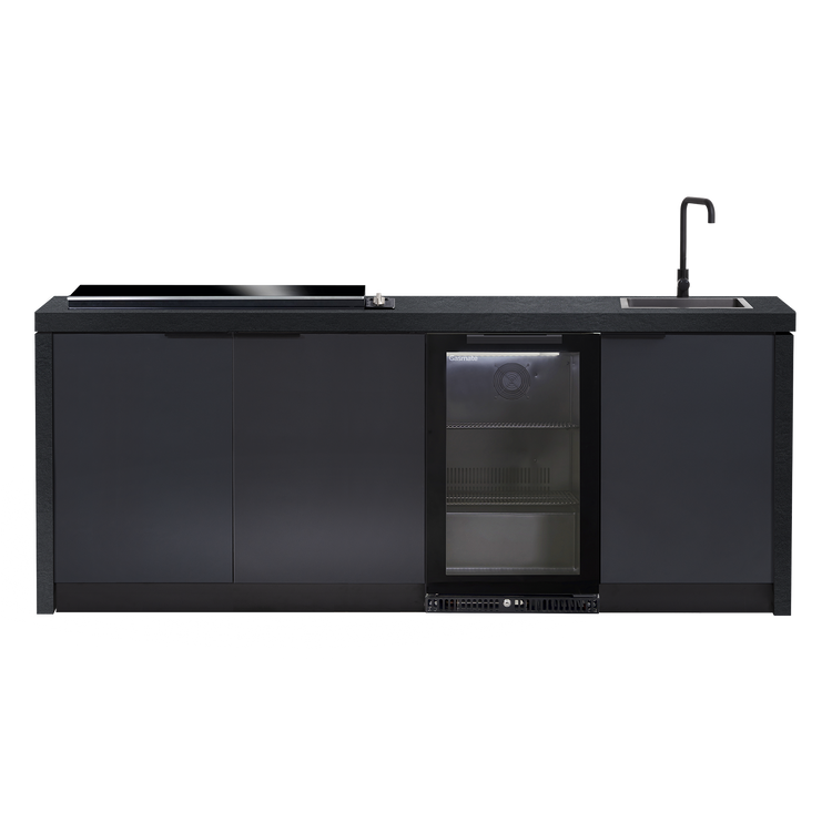 Cabinex Minimal Outdoor Kitchen with Gloss Black Artusi BBQ