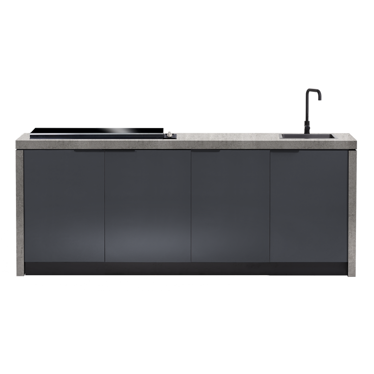 Cabinex Minimal Outdoor Kitchen with Gloss Black Artusi BBQ