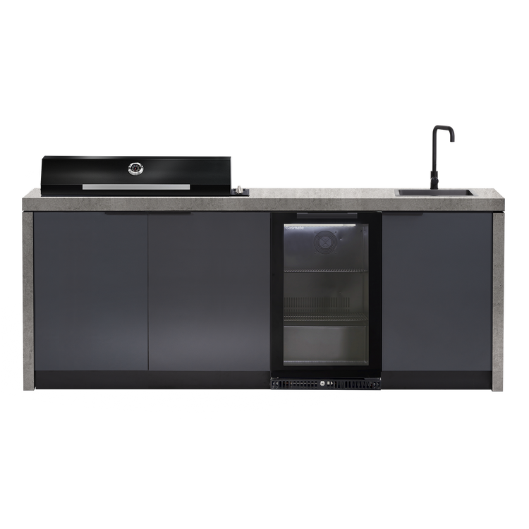 Cabinex Minimal Outdoor Kitchen with Gloss Black Artusi BBQ