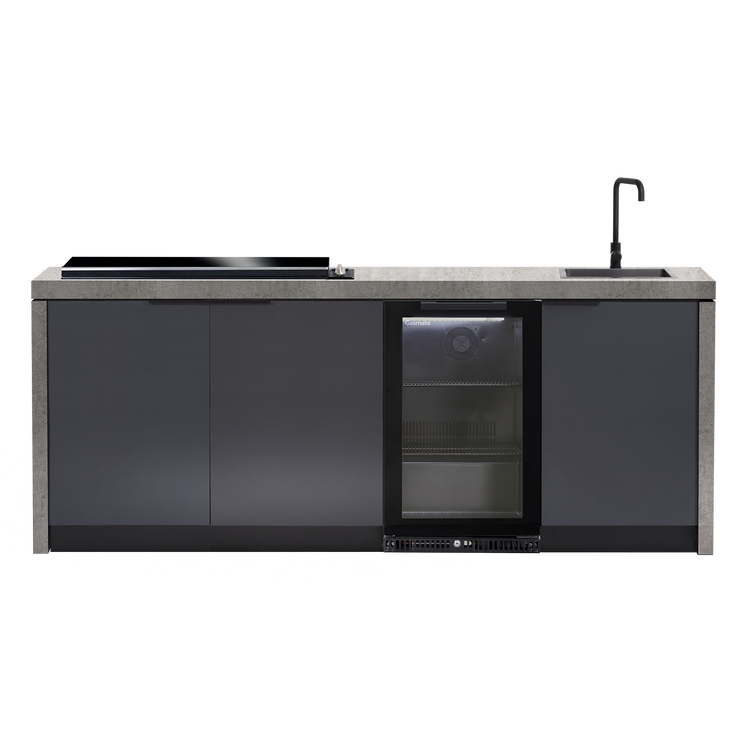 Cabinex Minimal Outdoor Kitchen with Gloss Black Artusi BBQ