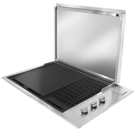 Artusi 80cm 3-Burner 316-Grade Stainless Steel Built In BBQ with Flat Lid