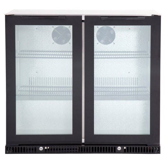 Gasmate Premium 2-Door 187L Glass Door Bar Fridge with Aluminium Interior