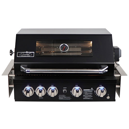 Smart 4 Burner Built-In Gas BBQ With Rotisserie & Rear Infrared Burner In Black