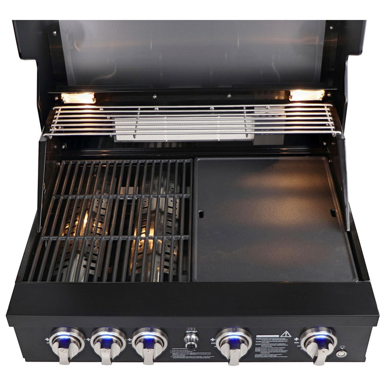 Smart 4 Burner Built-In Gas BBQ With Rotisserie & Rear Infrared Burner In Black