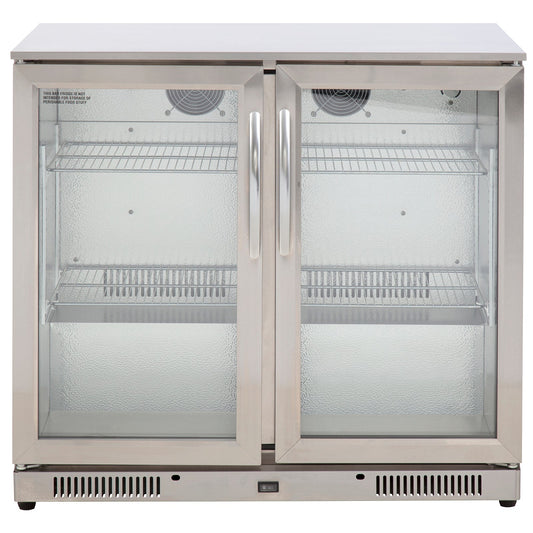 Gasmate 2-Door 228L Stainless Steel Bar Fridge