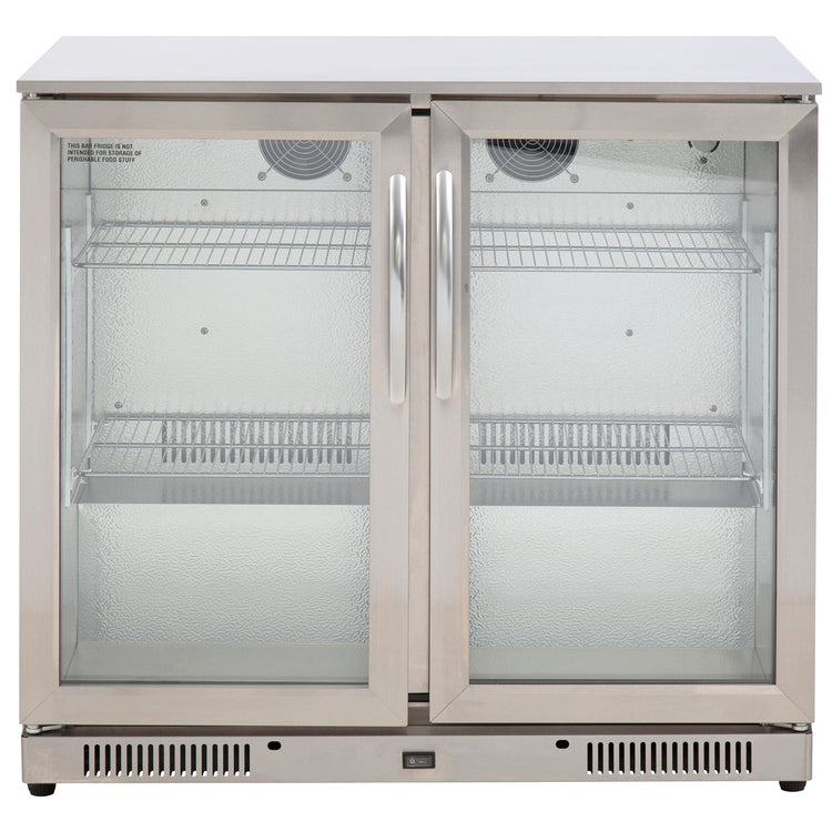 Gasmate 2-Door 228L Stainless Steel Bar Fridge