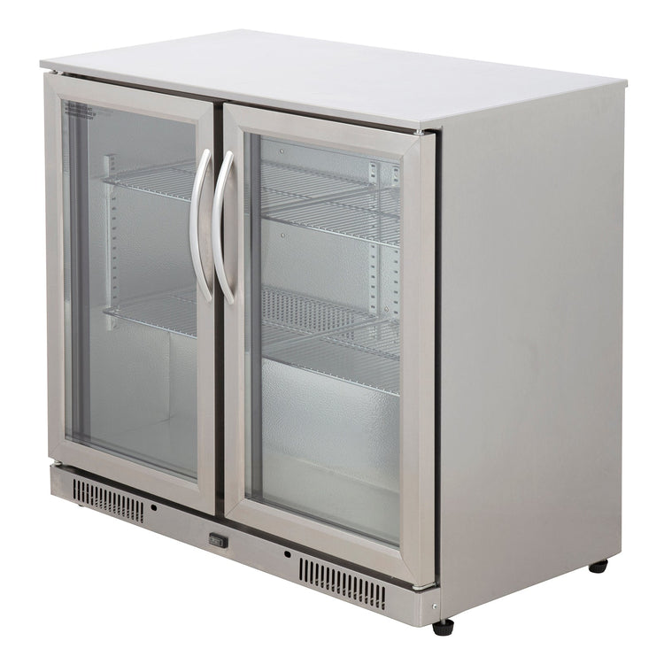 Gasmate 2-Door 228L Stainless Steel Bar Fridge