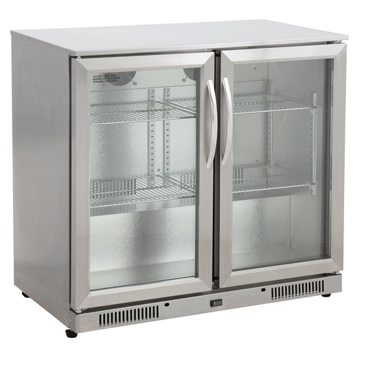 Gasmate 2-Door 228L Stainless Steel Bar Fridge