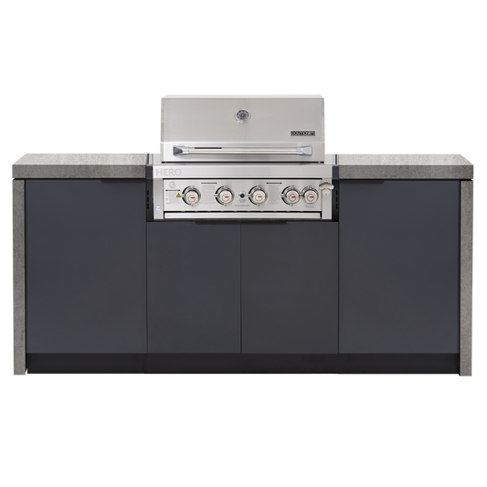 Cabinex Hero 4-Burner Kitchen Package with Custom Concrete Benchtop