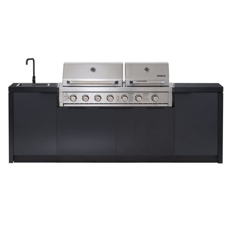 Cabinex Hero Twin Hood 6 Burner Package with Custom Concrete Benchtop