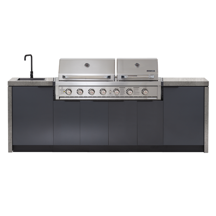 Cabinex Hero Twin Hood 6 Burner Package with Custom Concrete Benchtop