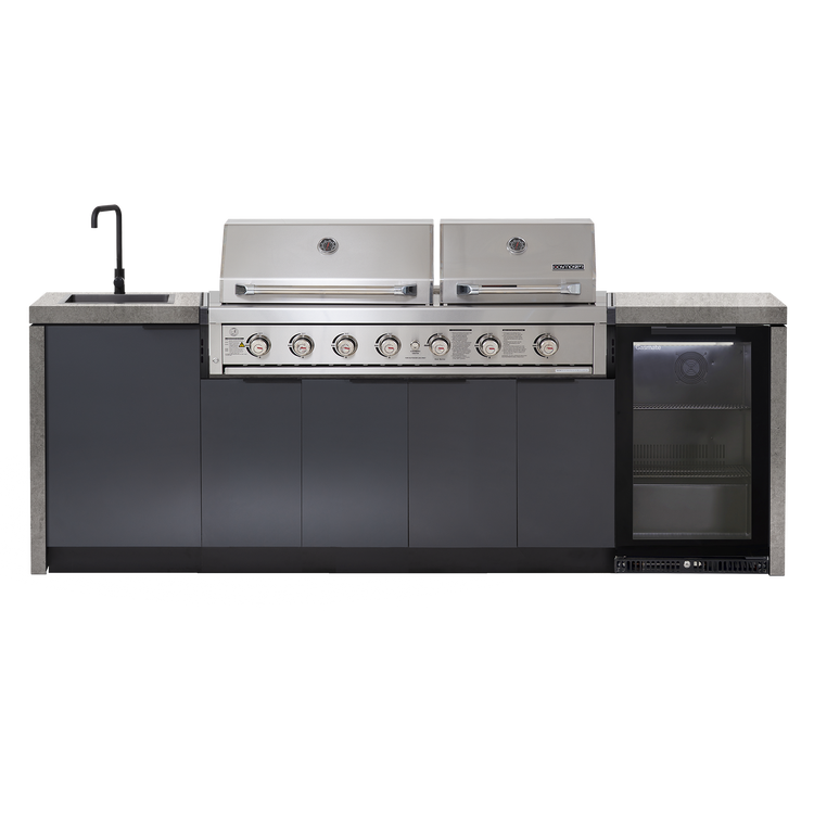 Cabinex Hero Twin Hood 6 Burner Package with Custom Concrete Benchtop