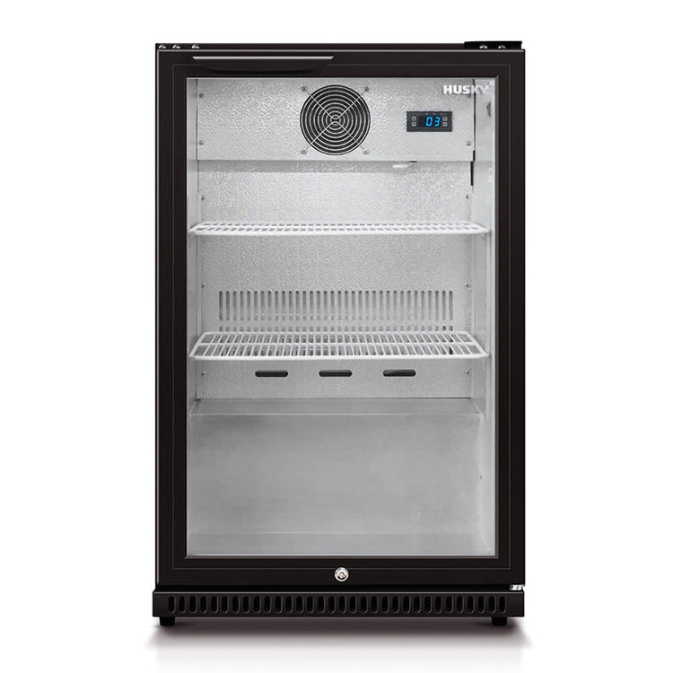 Husky 1-Door 118L Black Glass Door Alfresco Bar Fridge