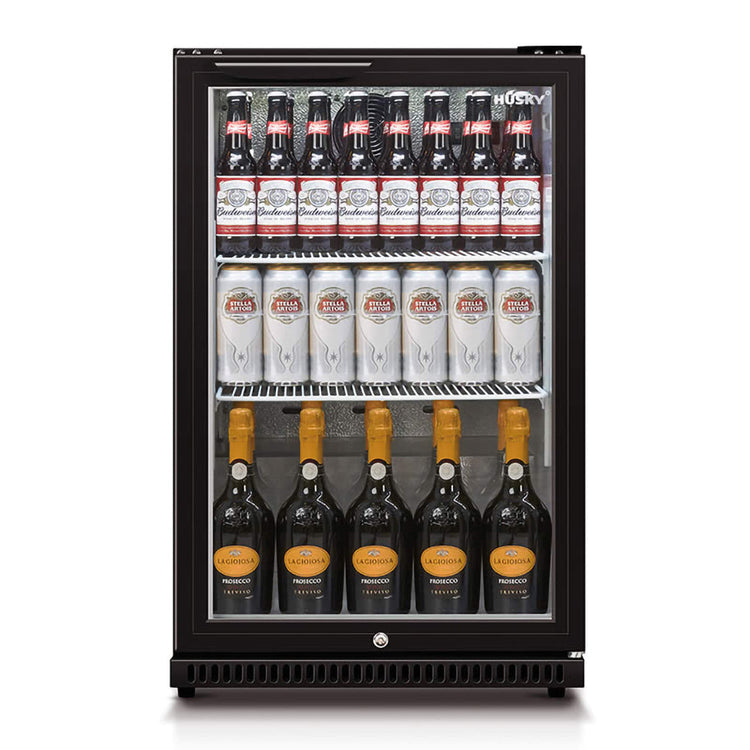 Husky 1-Door 118L Black Glass Door Alfresco Bar Fridge