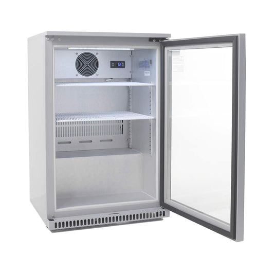 Husky 1-Door 118L Stainless Steel Glass Door Alfresco Bar Fridge