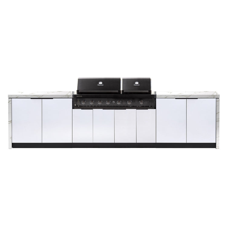 Cabinex Nova Twin Hood 6 Burner Outdoor Kitchen Package with Custom Concrete Benchtop