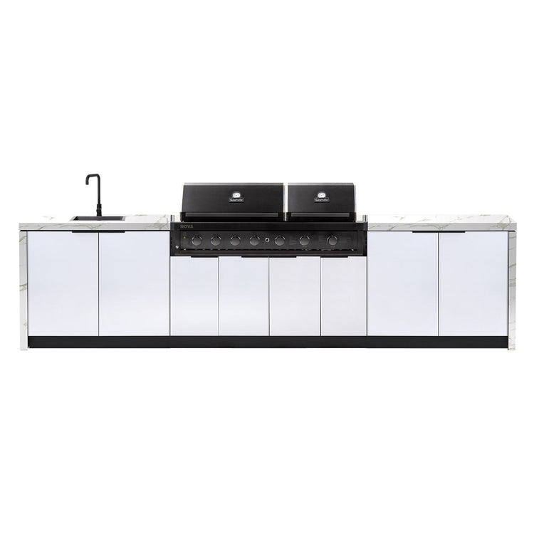 Cabinex Nova Twin Hood 6 Burner Outdoor Kitchen Package with Custom Concrete Benchtop