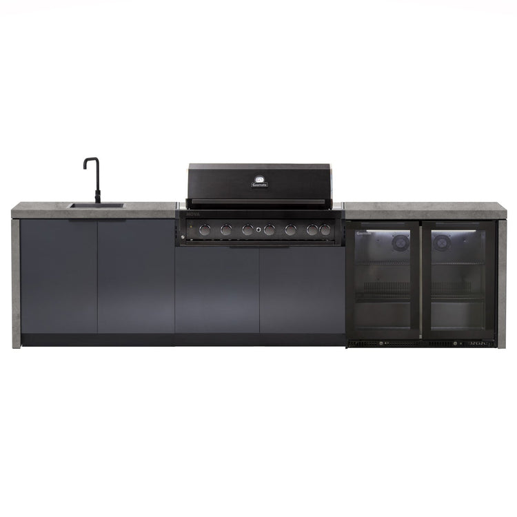 Cabinex Nova (Classic) 6 Burner Outdoor Kitchen Package with Custom Concrete Benchtop