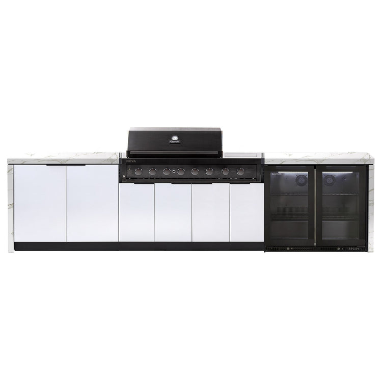 Cabinex Nova 6 Burner with Sideburner Outdoor Kitchen Package with Custom Concrete Benchtop