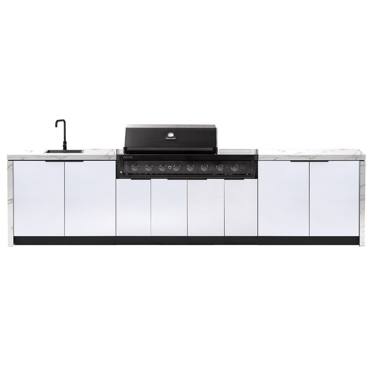 Cabinex Nova 6 Burner with Sideburner Outdoor Kitchen Package with Custom Concrete Benchtop