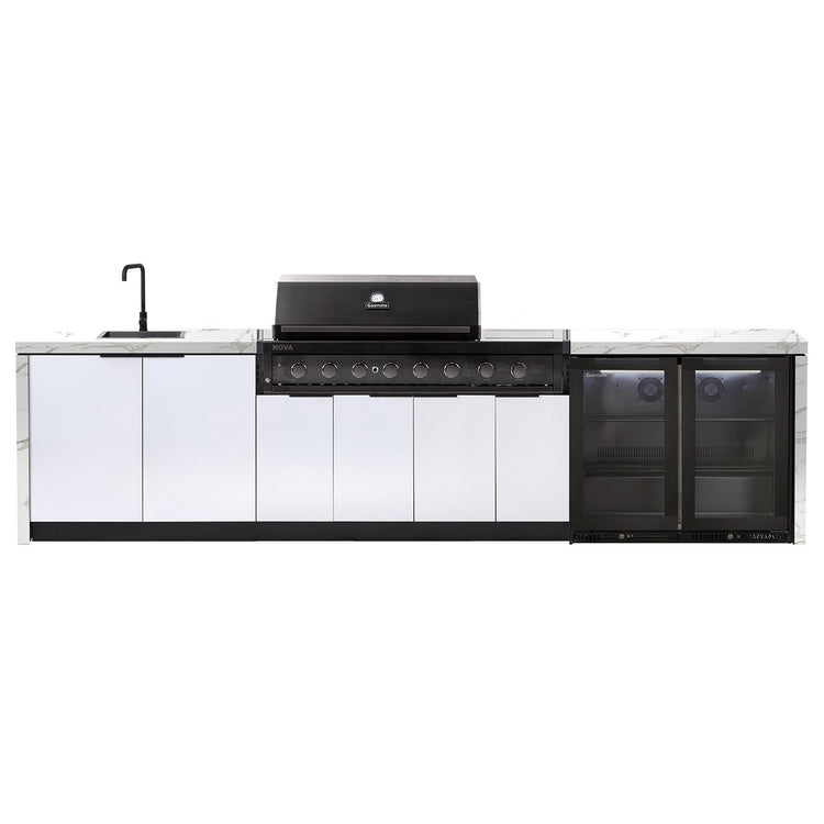 Cabinex Nova 6 Burner with Sideburner Outdoor Kitchen Package with Custom Concrete Benchtop