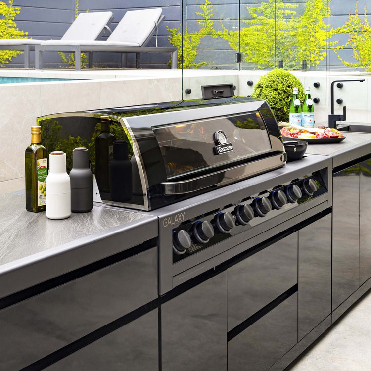 Gasmate Nova Graphite 6 Burner Built-In BBQ with Side Burner (MK2)
